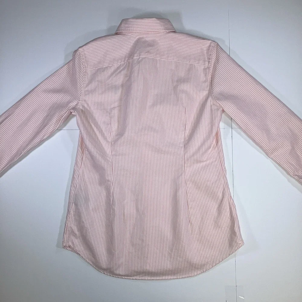 Polo Ralph Lauren Men's Medium Classic Striped Oxford Shirt Pink White